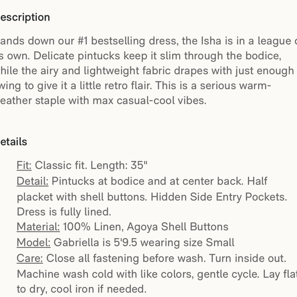 Faherty Isha Linen Dress EUC - Picture 6 of 6